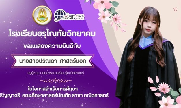 ขอแสดงความยินดีกับคุณครูของโรงเรียน เนื่องในโอกาสสำเร็จการศึกษาระดับปริญญาตรี มหาวิทยาลัยเชียงใหม่