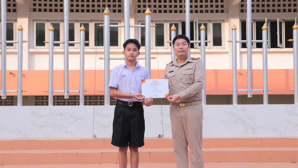 กิจกรรมมอบเกียรติบัตรการประกวดห้องเรียนสีขาวปลอดยาเสพติดและอบายมุข ให้กับนักเรียนระดับชั้นมัธยมศึกษาปีที่ 1, 3 และ 6 ประจำเดือนมกราคม 2569