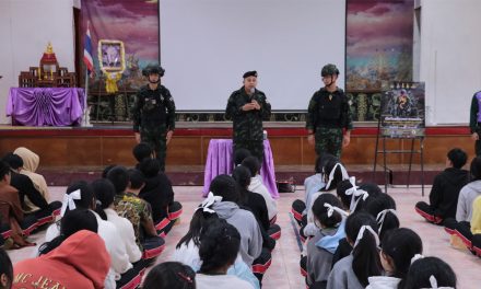 การอบรมนักเรียนยุวชนทหารโรงเรียนอรุโณทัยวิทยาคม จากกองบังคับการควบคุมผาดง หน่วยเฉพาะกิจไชยานุภาพ